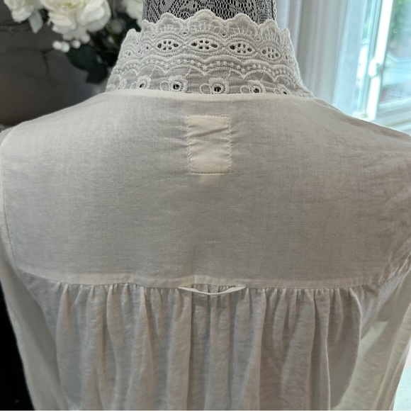 Anthropologie TINY White Eyelet Lace Embroidered Long Sleeve Cardigan Size S - Picture 10 of 16